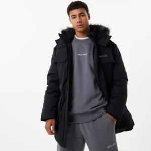 Long Jacket with Hood Fur